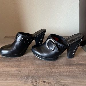 Harley Davidson Black Slip-On Mules, size 5.5